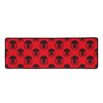 Black And Red Spartan Pattern Print Long Kitchen Mat