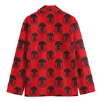 Black And Red Spartan Pattern Print Men's Blazer