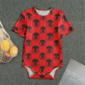 Black And Red Spartan Pattern Print Men's Bodysuit