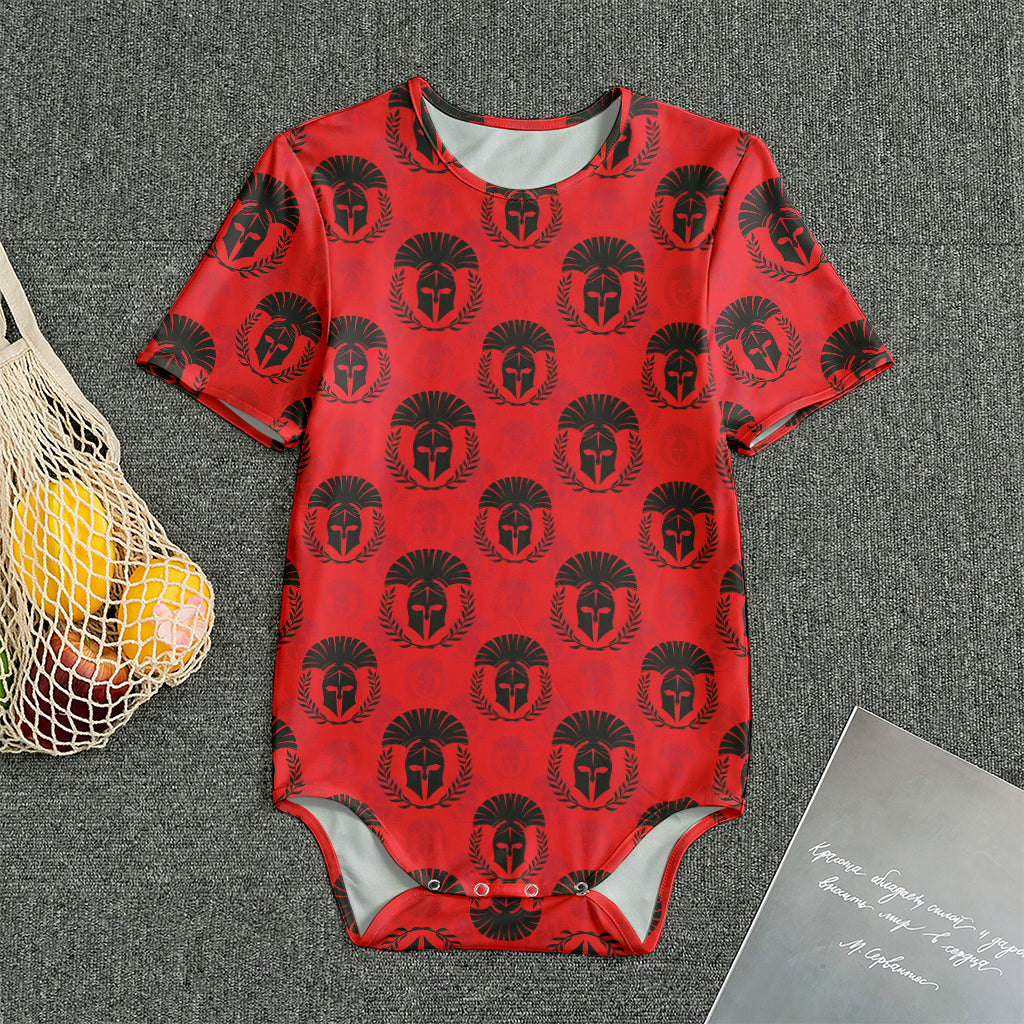 Black And Red Spartan Pattern Print Men's Bodysuit