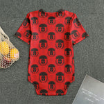 Black And Red Spartan Pattern Print Men's Bodysuit