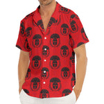 Black And Red Spartan Pattern Print Men's Deep V-Neck Shirt