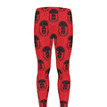 Black And Red Spartan Pattern Print Men's Leggings