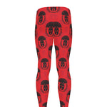 Black And Red Spartan Pattern Print Men's leggings