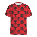 Black And Red Spartan Pattern Print Men's Sports T-Shirt