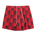 Black And Red Spartan Pattern Print Mesh Shorts
