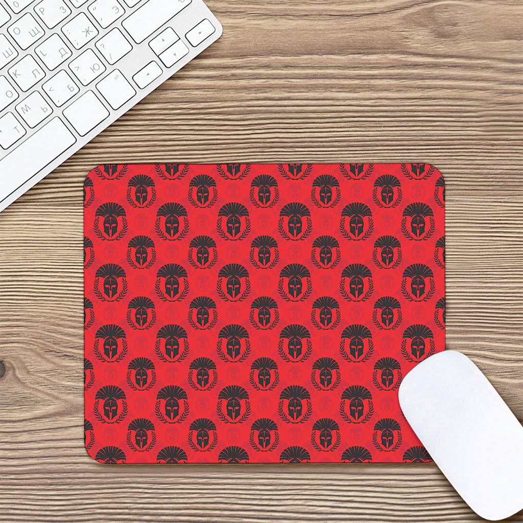 Black And Red Spartan Pattern Print Mouse Pad
