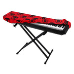 Black And Red Spartan Pattern Print Piano Keyboard Cover
