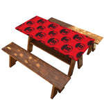 Black And Red Spartan Pattern Print Picnic Table Cover