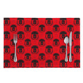 Black And Red Spartan Pattern Print Placemat