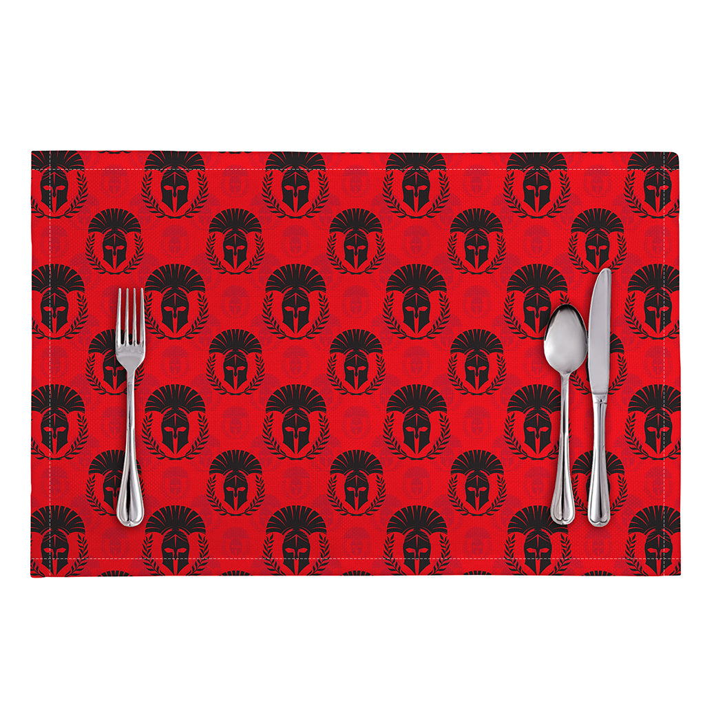 Black And Red Spartan Pattern Print Placemat