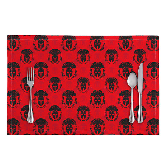 Black And Red Spartan Pattern Print Placemat