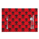 Black And Red Spartan Pattern Print Placemat