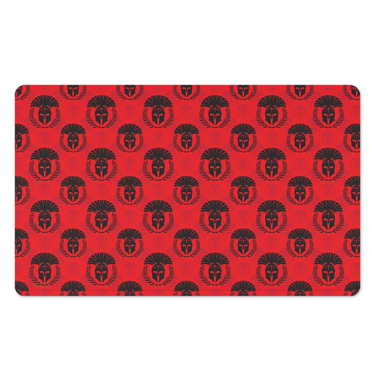 Black And Red Spartan Pattern Print Polyester Doormat