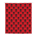 Black And Red Spartan Pattern Print Polyester Shower Curtain