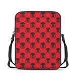 Black And Red Spartan Pattern Print Rectangular Crossbody Bag