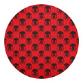 Black And Red Spartan Pattern Print Round Blanket