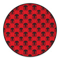 Black And Red Spartan Pattern Print Round Floor Mat