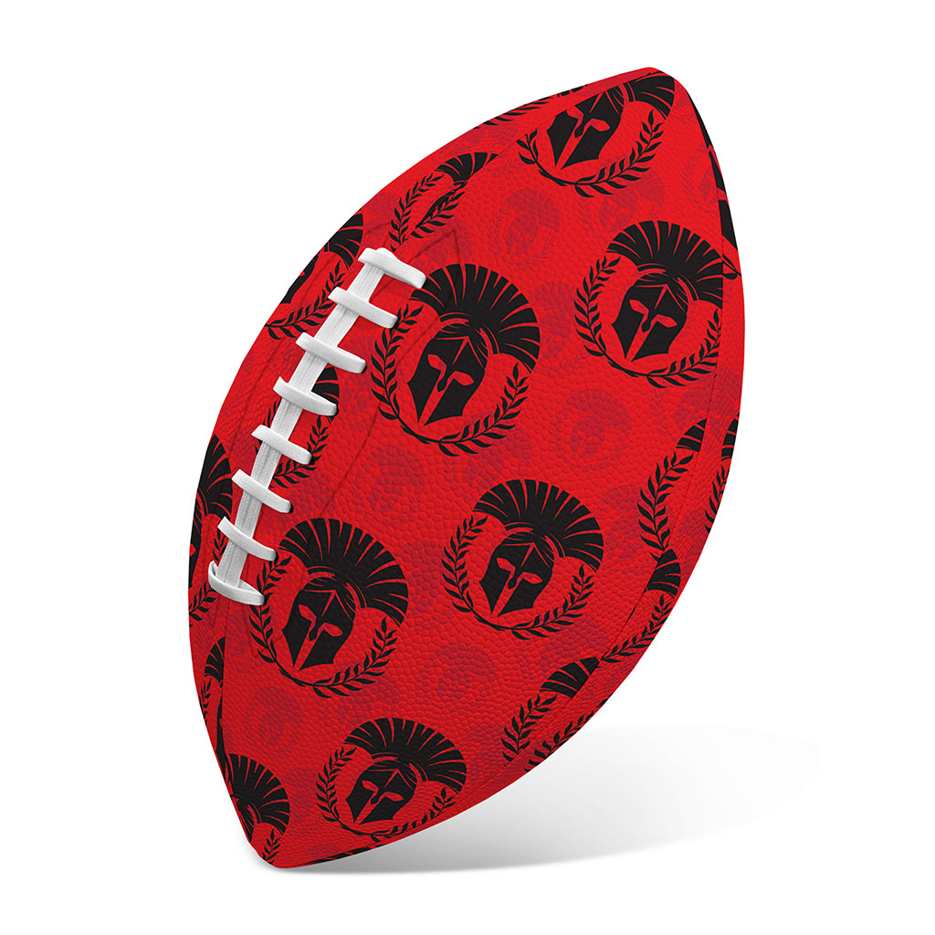 Black And Red Spartan Pattern Print Rugby Ball