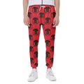 Black And Red Spartan Pattern Print Joggers
