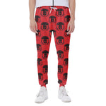 Black And Red Spartan Pattern Print Scuba Joggers
