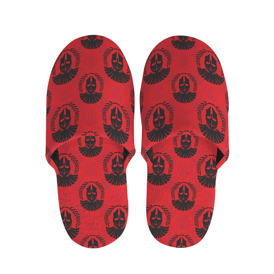 Black And Red Spartan Pattern Print Slippers
