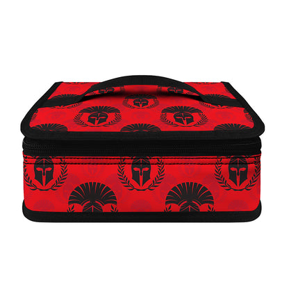 Black And Red Spartan Pattern Print Small Lunch Bag