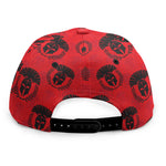 Black And Red Spartan Pattern Print Snapback Cap