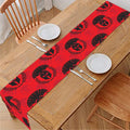 Black And Red Spartan Pattern Print Table Runner