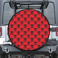 Black And Red Spartan Pattern Print Tire Cover