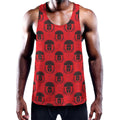 Black And Red Spartan Pattern Print Men's Workout Tank Top