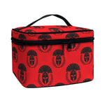Black And Red Spartan Pattern Print Travel Makeup Bag