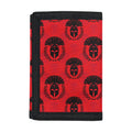 Black And Red Spartan Pattern Print Trifold Wallet