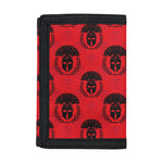 Black And Red Spartan Pattern Print Trifold Wallet