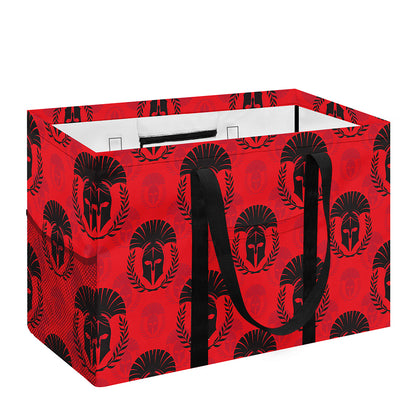 Black And Red Spartan Pattern Print Utility Tote Bag