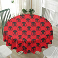 Black And Red Spartan Pattern Print Waterproof Round Tablecloth