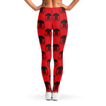 Black And Red Spartan Pattern Print Women's Leggings