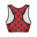Black And Red Spartan Pattern Print Women's Sports Bra