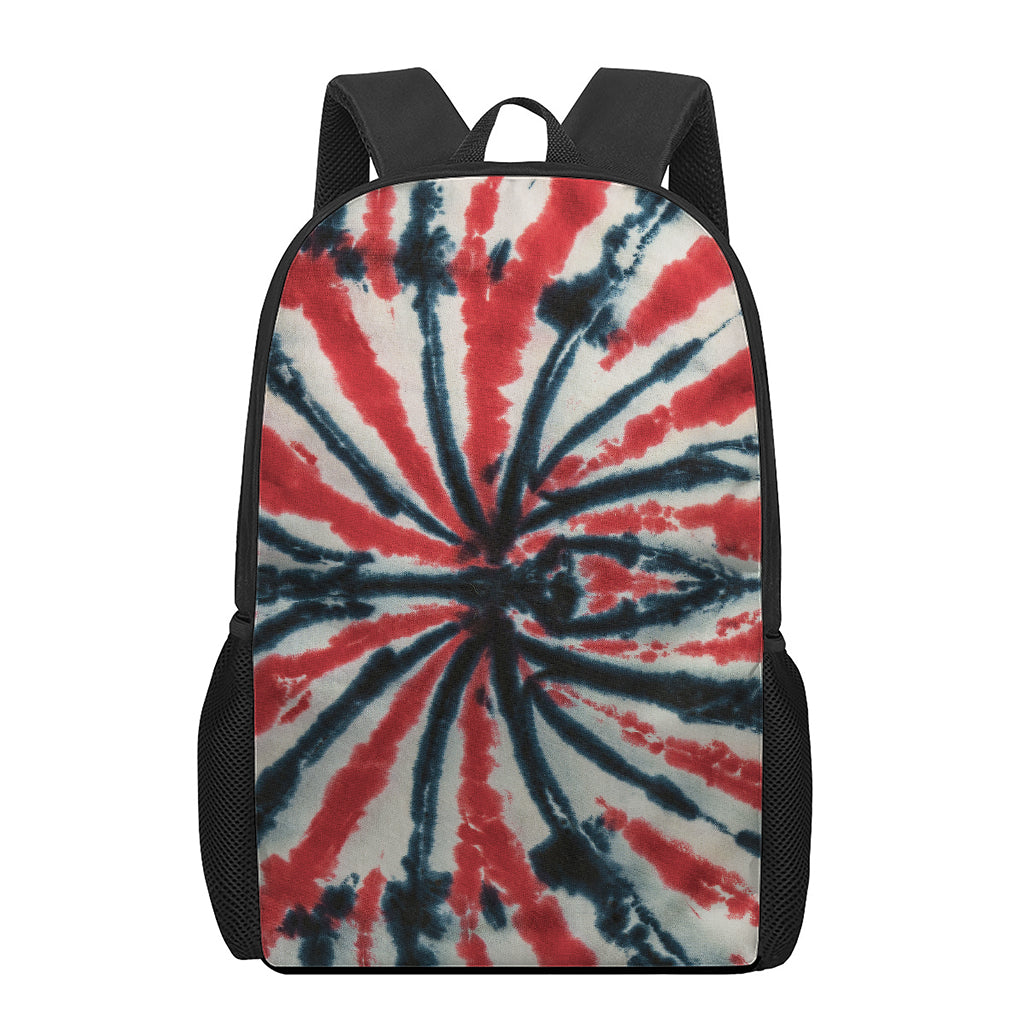 Black And Red Spider Tie Dye Print 17 Inch Backpack