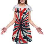Black And Red Spider Tie Dye Print Adjustable Apron