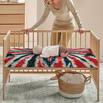 Black And Red Spider Tie Dye Print Baby Crib Sheet