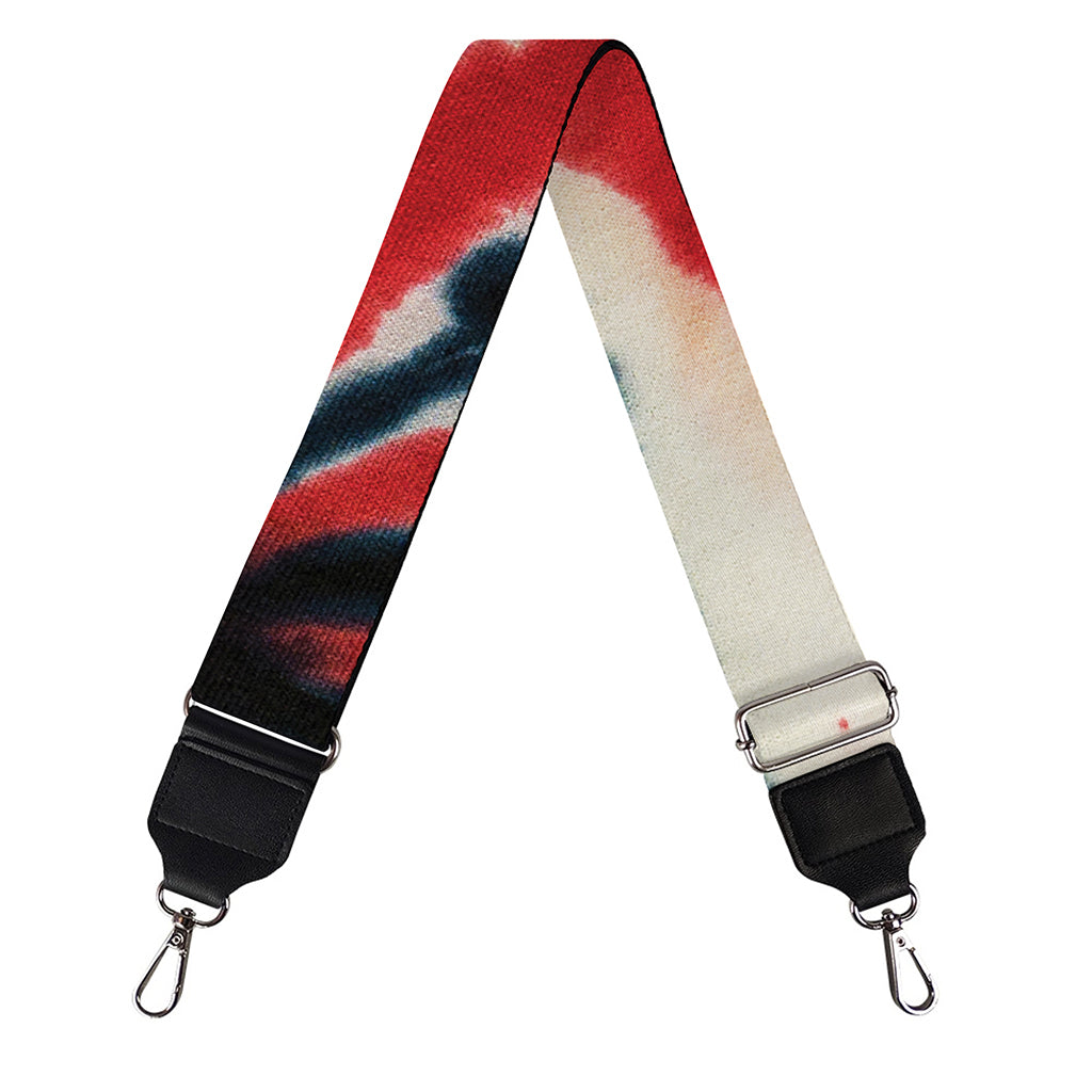 Black And Red Spider Tie Dye Print Bag Strap