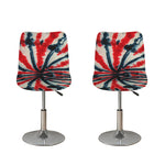 Black And Red Spider Tie Dye Print Bar Stool Covers