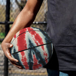 Black And Red Spider Tie Dye Print Basketball