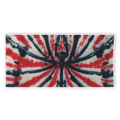 Black And Red Spider Tie Dye Print Beach Towel