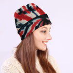 Black And Red Spider Tie Dye Print Beanie