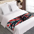 Black And Red Spider Tie Dye Print Bed Runner
