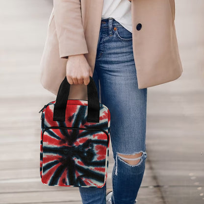 Black And Red Spider Tie Dye Print Bible Tote Bag