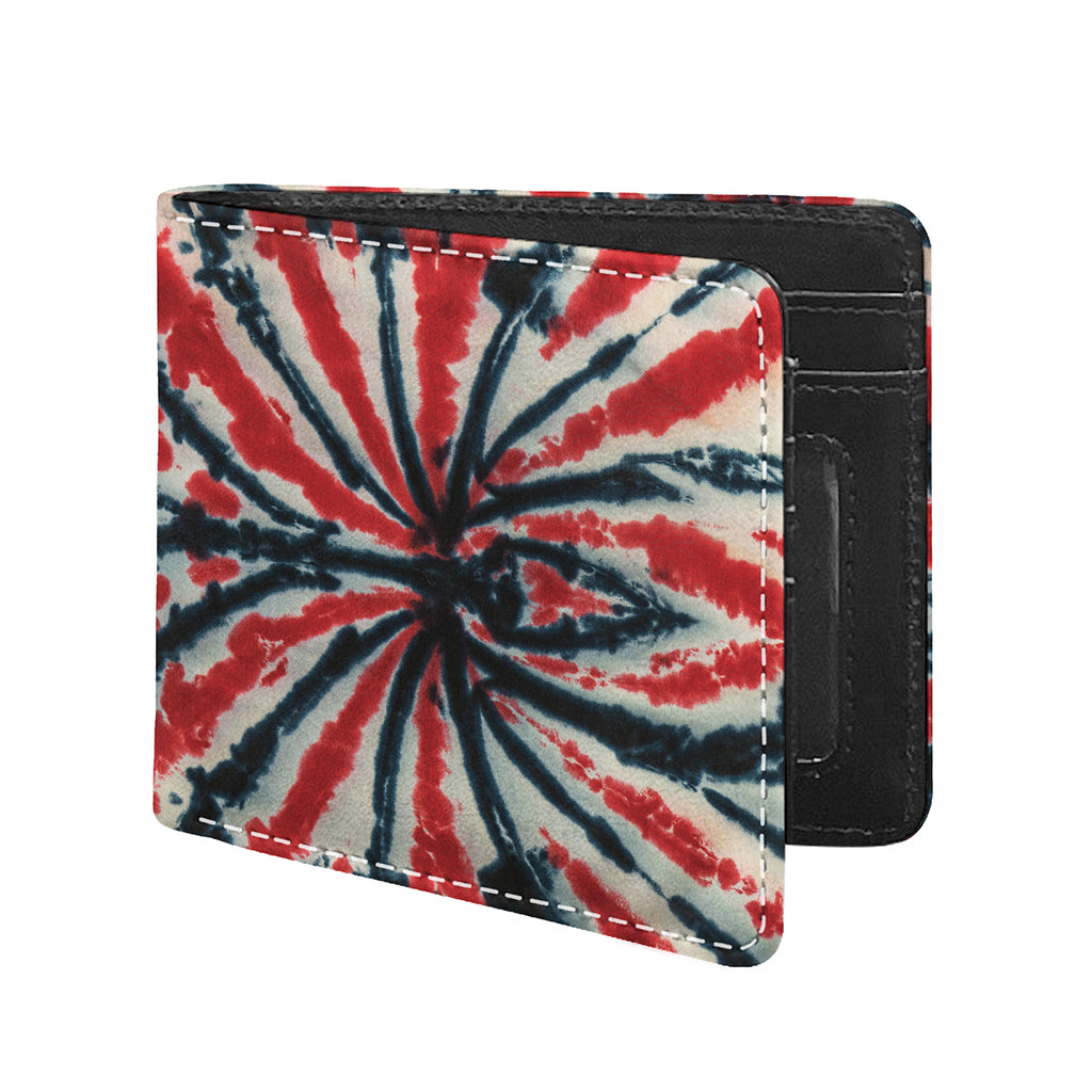 Black And Red Spider Tie Dye Print Bifold Wallet