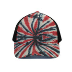 Black And Red Spider Tie Dye Print Black Mesh Trucker Cap